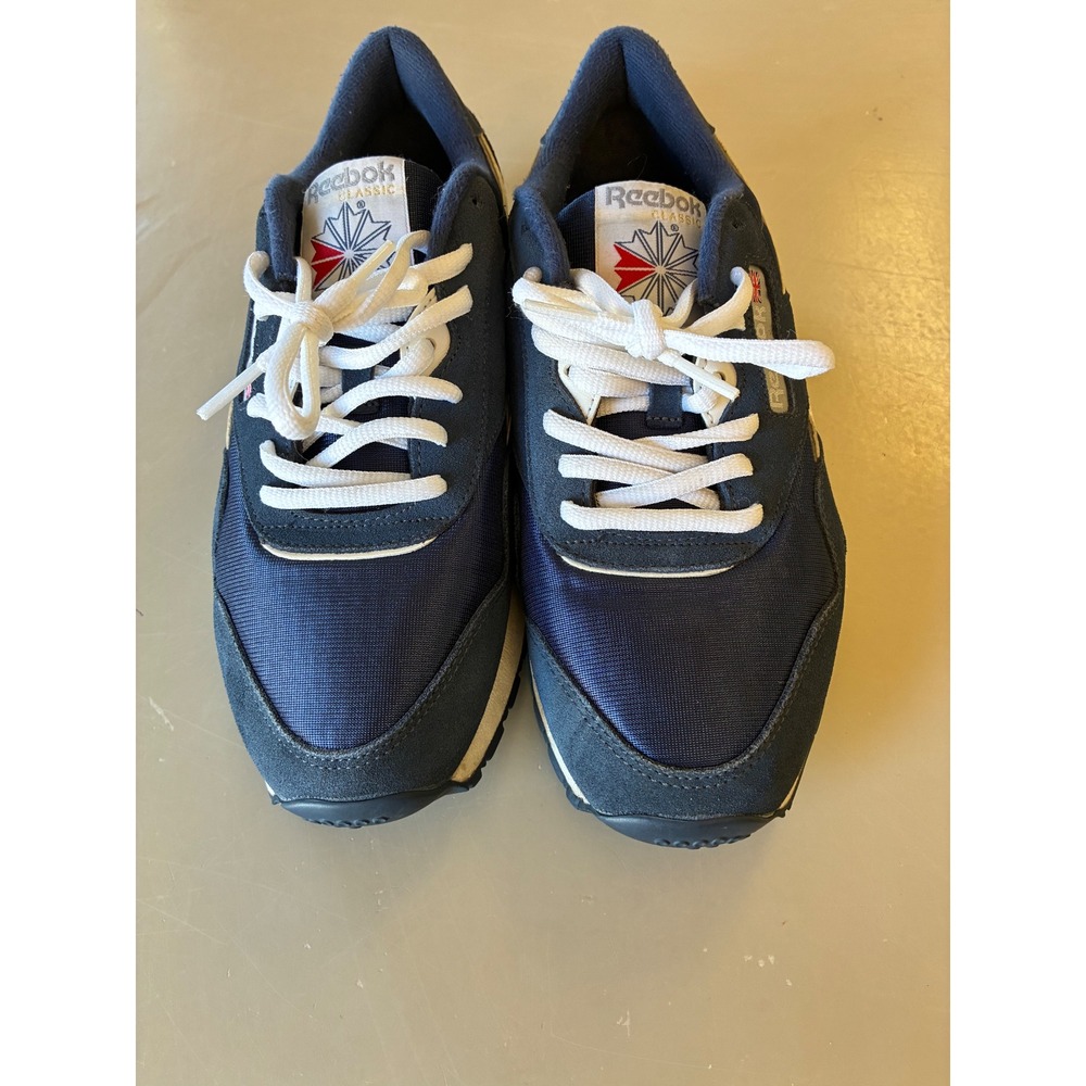 Reebok Classic Nylon Mens Navy Blue Suede Sneakers FV1595 Size 7.5